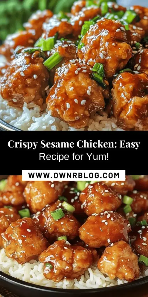 Discover the deliciousness of Crispy Sesame Chicken Delight! This tantalizing Asian-inspired dish features tender, crispy chicken coated in a sweet and savory sesame sauce. Perfect for family dinners or takeout nights. Our step-by-step guide makes it easy to create restaurant-quality results right at home. From choosing the best ingredients to frying techniques, you'll impress everyone at the table! Try it today! #CrispySesameChicken #AsianCuisine #HomeCooking #Foodie #RecipeInspiration #DinnerIdeas