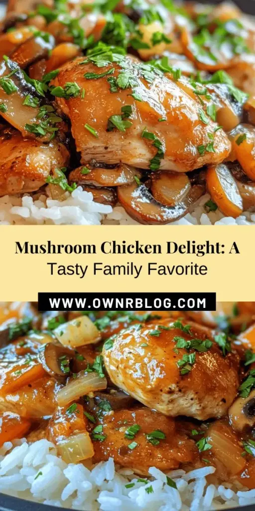 Discover the irresistible Savory Mushroom Chicken Delight—a heartwarming dish perfect for family dinners or special gatherings! This recipe combines juicy chicken thighs with earthy mushrooms and a creamy sauce, creating a flavor-packed experience that’s easy to make and wonderfully adaptable. Serve it over rice, pasta, or with a fresh salad for a satisfying meal. Try it today and delight your taste buds! #MushroomChicken #ComfortFood #HomeCooking #DeliciousRecipes #FlavorfulDinner