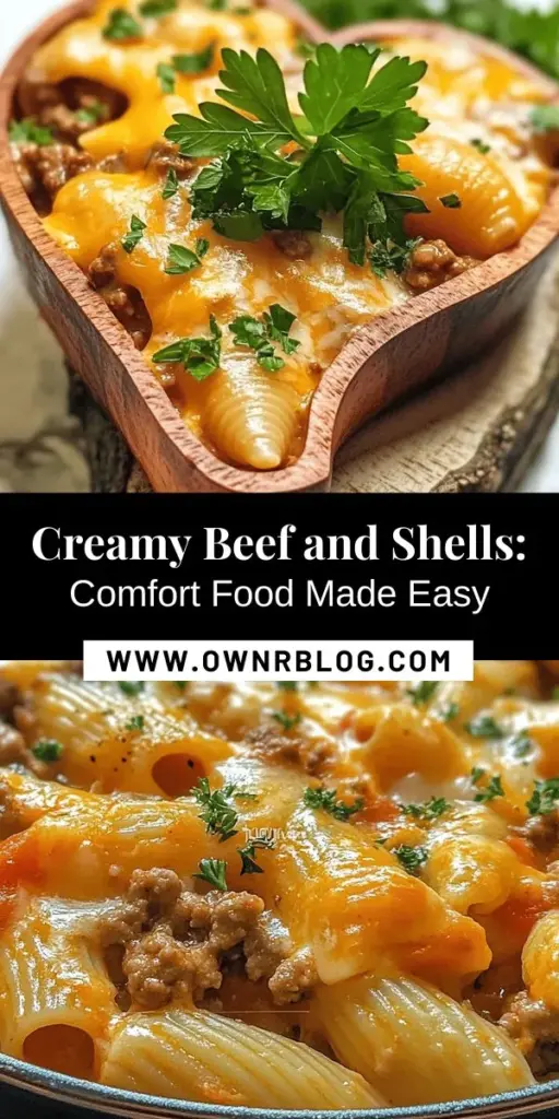 Indulge in the rich and comforting flavors of Creamy Beef and Shells Delight, a pasta dish that combines ground beef and shell pasta in a luscious, creamy sauce. Perfect for any family dinner or special gathering, this recipe is versatile and customizable to your taste. Discover how easy it is to create a satisfying meal that brings everyone together. Try it today and savor every delicious bite! #PastaRecipes #ComfortFood #CreamyBeefAndShells #DinnerIdeas #EasyRecipes