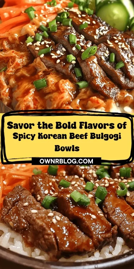 Discover the vibrant flavors of Spicy Korean Beef Bulgogi Bowls, a delightful dish steeped in rich culinary history. This easy-to-follow recipe showcases tender, marinated beef combined with fresh vegetables, embodying the essence of Korean cooking. Learn about the key ingredients like gochujang and how to create a visually stunning meal that’s perfect for sharing. Bring a taste of Korea to your table! #KoreanCuisine #Bulgogi #Foodie #HomeCooking #DeliciousEats #HealthyRecipes #CulinaryJourney