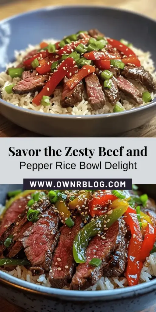 Discover the delicious Beef and Pepper Rice Bowl with a zesty twist! This vibrant dish combines tender beef sirloin, colorful bell peppers, and fluffy jasmine rice, all coated in savory sauces. Perfect for family dinners, meal prep, or casual gatherings, it's easy to make and packed with flavor. Elevate your cooking with this comforting and nutritious meal that everyone will love! #BeefAndPepperBowl #RiceBowl #CookingAtHome #FlavorfulMeals #HealthyEating