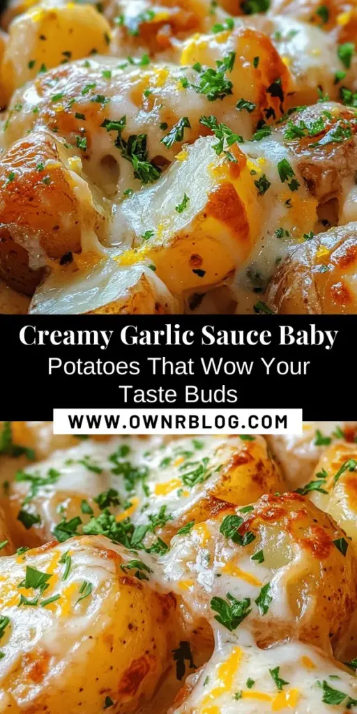 Indulge in the ultimate comfort food with our Velvety Easy Creamy Garlic Sauce Baby Potatoes. This delicious side dish features tender baby potatoes smothered in a rich garlic cream sauce that's bursting with flavor. Perfectly paired with grilled meats or fresh salads, it's a versatile addition to any meal. With simple ingredients and easy steps, impress your family and friends while savoring every creamy bite! #ComfortFood #GarlicSauce #PotatoRecipes #EasyCooking #SideDishes #FoodieDelight