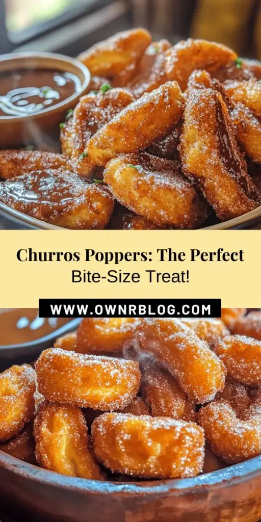 Treat yourself to a delightful twist on a classic favorite with churros poppers! These bite-sized treats combine a crispy exterior with a soft, fluffy center, perfect for sharing at any occasion. Whether dipped in chocolate or dusted with sugar, churros poppers are a fun and versatile dessert that will impress your guests. Explore the history, ingredients, and easy recipe for creating this delicious treat at home! #ChurrosPoppers #DessertLovers #FoodieFun #BakingJoy #SweetTreats