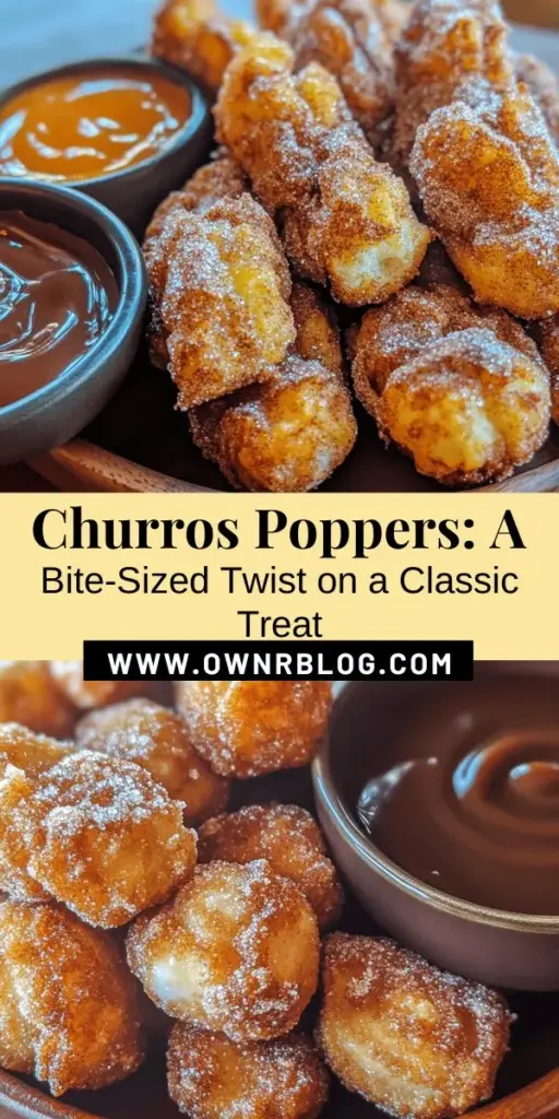 Elevate your dessert game with churros poppers, a delightful twist on the classic treat! These bite-sized, crispy pastries are perfect for sharing and make any gathering even sweeter. With a soft interior and a crunchy exterior, churros poppers can be coated in cinnamon sugar and served with various dipping sauces. Discover the easy recipe and tips to get started on this indulgent treat that everyone will love! #ChurrosPoppers #DessertLovers #SweetTreats #PartySnacks #FoodieFun