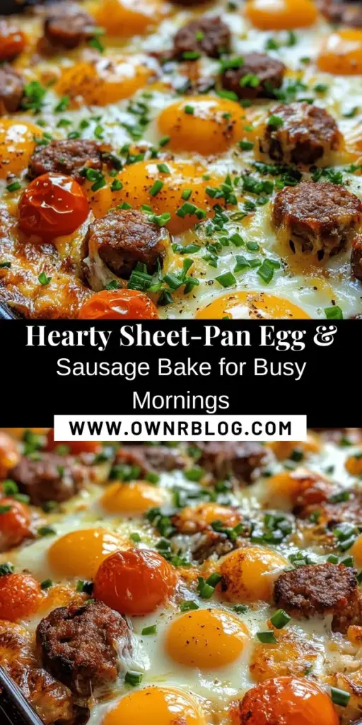 Start your day right with a delicious and nutritious Morning Delight: Sheet-Pan Egg & Sausage Bake! This easy one-pan meal combines protein-rich eggs, flavorful sausage, and vibrant vegetables for a hearty breakfast perfect for busy mornings or brunch gatherings. Enjoy the convenience of minimal cleanup and customizable ingredients that cater to your taste. Get ready to whip up this mouthwatering dish in just 30 minutes! #BreakfastRecipes #SheetPanMeals #HealthyEating #QuickMeals #BrunchIdeas #MealPrep