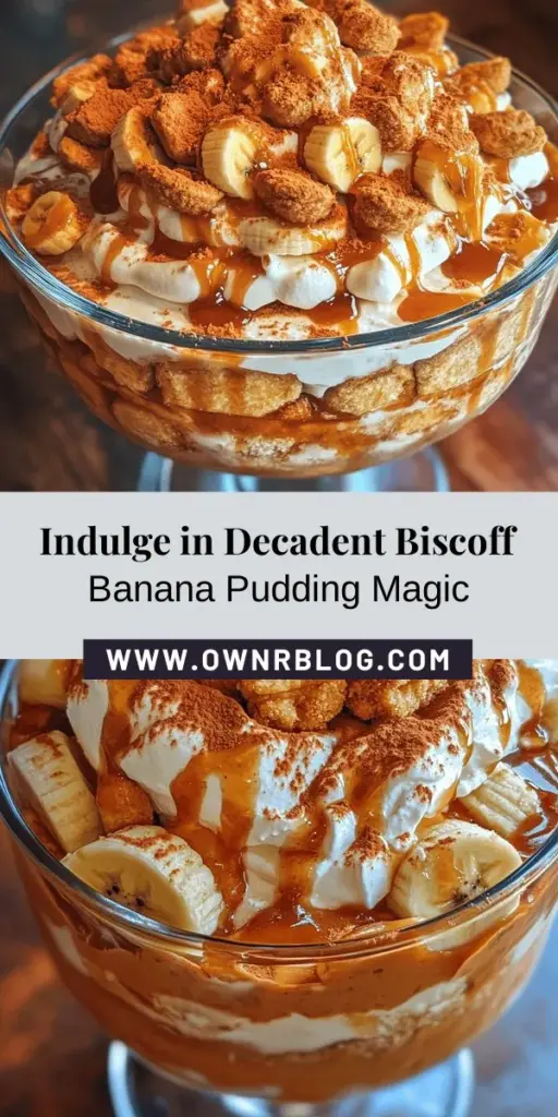 Indulge in the ultimate dessert delight with this Decadent Biscoff Banana Pudding! This creamy treat brings together the classic flavors of banana pudding and the unique caramel notes of Biscoff cookies for a delightful twist. With easy preparation and minimal cooking, it’s perfect for any gathering or a special night in. Get ready to impress your family and friends with this visually stunning and delicious dessert! #BiscoffBananaPudding #DessertLovers #SweetTreats #HomeBaking #FoodieFun