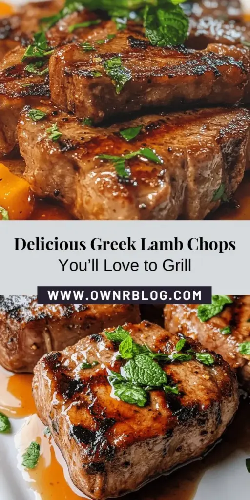 Indulge in the authentic flavors of Greece with this Flavorful Greek Lamb Chops recipe. Juicy lamb chops marinated in a delightful blend of garlic, fresh herbs, and aromatic spices create a succulent dish that impresses at any gathering. Serve with a creamy yogurt sauce and your favorite sides for a complete Mediterranean meal. These lamb chops bring a taste of Greek hospitality straight to your kitchen! #GreekFood #LambChops #MediterraneanCuisine #CookingRecipes #Foodie #HomeCooking #HealthyEating