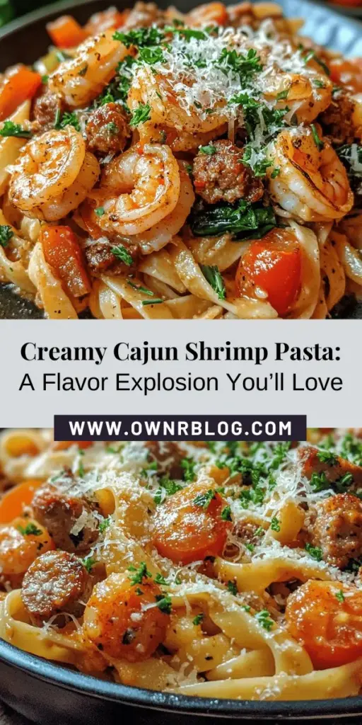 Indulge in a culinary delight with Creamy Cajun Shrimp Pasta with Sausage! This flavorful dish blends succulent shrimp, smoky sausage, and fettuccine in a rich creamy sauce. Perfect for gatherings or cozy dinners, it's a hearty meal that brings everyone together. Discover the essential ingredients, nutritional benefits, and follow our step-by-step guide to recreate this Cajun masterpiece at home. #CajunCuisine #ShrimpPasta #ComfortFood #FoodLovers #CookingAtHome #PastaRecipes