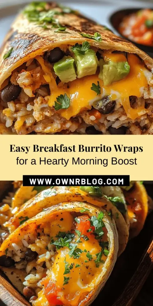 Start your day right with these delightful breakfast burrito wraps! Packed with nutritious ingredients like brown rice, black beans, scrambled eggs, and colorful veggies, they offer a hearty and flavorful meal perfect for busy mornings. Customize with your favorite spices and cheeses for a personalized twist. Meal prep them in advance to enjoy tasty, healthy breakfasts anytime. Discover how to make your own breakfast burritos today! #BreakfastBurritos #MealPrep #HealthyEating #DeliciousRecipes #FamilyBreakfast