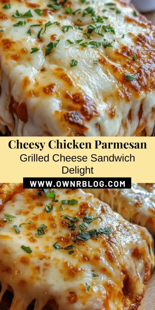 Indulge in the ultimate comfort food with this Cheesy Chicken Parmesan Grilled Cheese Sandwich! This easy-to-make recipe combines tender chicken, melty mozzarella, and zesty marinara sauce, all encased in crispy sourdough bread. Perfect for a quick dinner or weekend treat, it’s ready in under 30 minutes! Try it once, and it will quickly become a family favorite. Get ready for a deliciously cheesy experience! #ChickenParmesan #GrilledCheese #ComfortFood #EasyRecipes #Foodie #QuickMeals #YummyFood #CookingAtHome