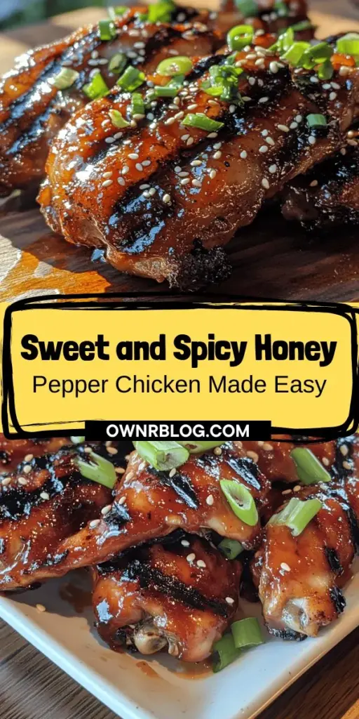 Discover the delicious fusion of sweet and spicy with this easy Sweet and Spicy Honey Pepper Chicken recipe! Perfect for family dinners, meal prep, or gatherings, this dish features juicy chicken thighs marinated in a flavorful blend of honey, Sriracha, and aromatic spices. Enjoy a meal that’s both healthy and satisfying, bringing a delightful balance of flavors to your table. Try it today and elevate your culinary skills! #HoneyPepperChicken #SweetAndSpicy #EasyRecipes #MealPrep #DinnerIdeas