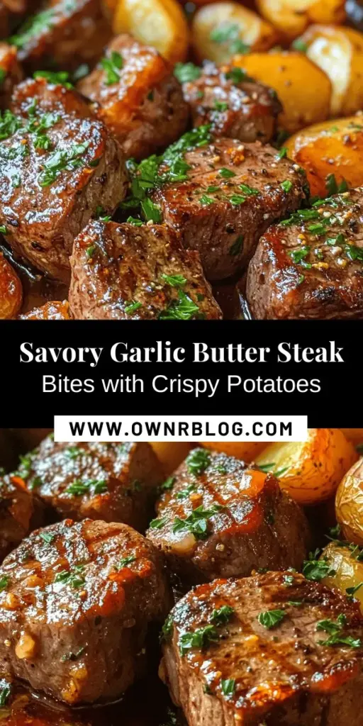 Discover the mouthwatering delight of Garlic Butter Steak Bites paired with Crispy Potatoes! Perfect for quick weeknight dinners or special gatherings, this recipe combines succulent steak with the satisfying crunch of roasted potatoes. Created with simple, quality ingredients, it delivers restaurant-quality results from your kitchen. Elevate your meals and impress your guests with this flavorful dish! #SteakBites #GarlicButter #ComfortFood #DinnerIdeas #HomeCooking #EasyRecipes #FoodieFavorites