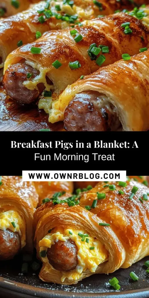 Start your morning off right with Breakfast Pigs in a Blanket Delight! This fun twist on the classic dish combines crispy crescent rolls with savory breakfast sausages, creamy scrambled eggs, and melty cheese. Perfect for family gatherings or busy mornings, this simple recipe is delicious and satisfying. Explore different cheese and sausage options to customize your breakfast experience. Try it today! #BreakfastPigsInABlanket #BrunchRecipes #EasyBreakfast #ComfortFood #Foodie