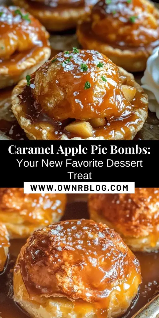 Indulge in the delightful world of Caramel Apple Pie Bombs! These bite-sized treats blend the classic flavors of apple pie with a gooey caramel twist, all wrapped in a flaky crust. Perfect for any occasion, they can be served as a cozy dessert or a fun snack. With simple ingredients and endless variations, these treats will become your go-to dessert. Try them today and watch everyone ask for seconds! #Dessert #PieBombs #CaramelApplePie #Baking #SweetTreats