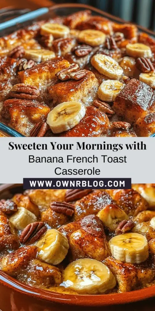 Start your day right with a warm, comforting Brown Sugar Banana French Toast Casserole! This delightful dish combines rich brioche bread, sweet ripe bananas, and caramel-like brown sugar for a breakfast that's perfect for family gatherings or weekend brunches. Easy to prepare and customize, it’s sure to be a hit. Serve warm with maple syrup for an unforgettable experience. Get the full recipe now! #BreakfastIdeas #FrenchToast #BananaCasserole #BrunchRecipes #ComfortFood