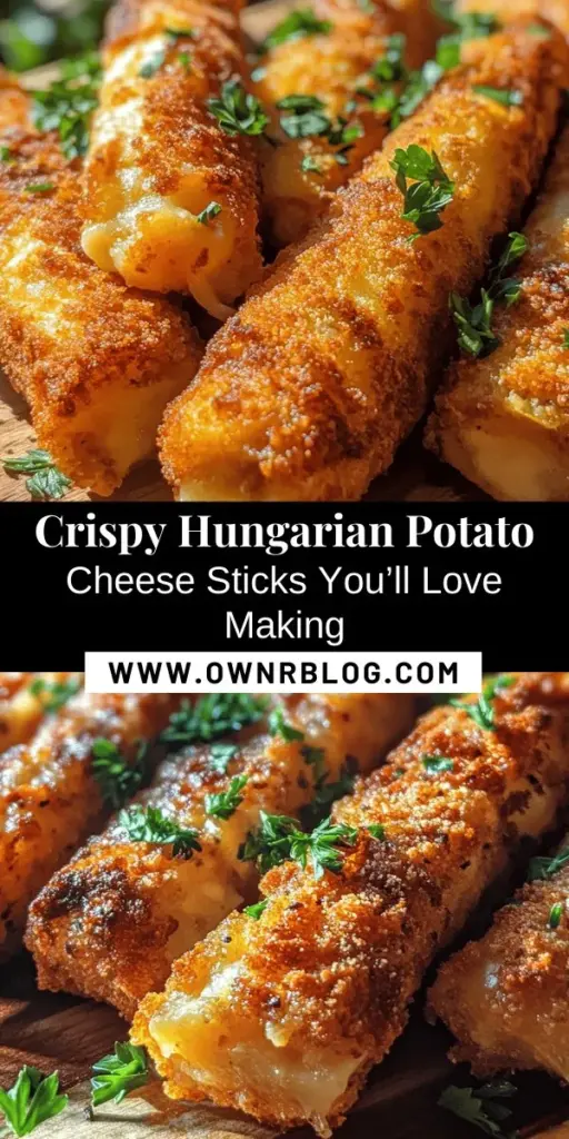 Discover the joy of Crispy Hungarian Potato Cheese Sticks, a savory delight that combines fluffy potatoes, gooey cheese, and a dash of paprika. Perfect for parties or cozy nights in, these sticks are not just snacks; they’re a taste of Hungarian tradition. Dive into the step-by-step guide and explore their rich origins. Enjoy these crispy treats with your favorite dipping sauces for an unforgettable experience! #HungarianCuisine #SnackIdeas #PotatoCheeseSticks #CrispyDelights #ComfortFood