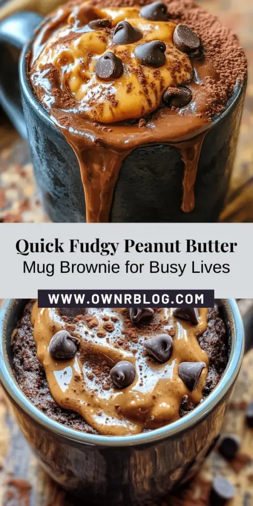 Craving something sweet but short on time? Try this Fudgy Peanut Butter Mug Brownie! This quick and easy dessert combines rich chocolate and creamy peanut butter, all made in just a few minutes with minimal cleanup. Perfect for late-night cravings or a quick treat, this single-serving brownie is both indulgent and customizable. Dive into this delightful mug dessert and satisfy your sweet tooth without the hassle! #MugBrownie #PeanutButter #QuickDesserts #ChocolateLovers #EasyRecipes #DessertInAMug