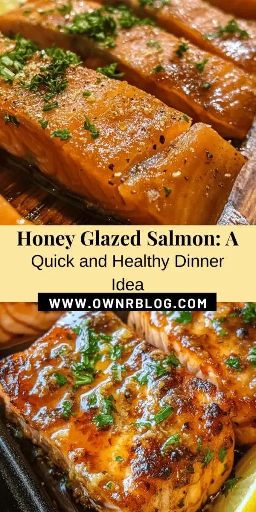 Discover the delicious and nutritious world of Honey Glazed Salmon Delight! This recipe combines the rich taste of salmon with a sweet-savory honey glaze, perfect for easy weeknight dinners or special occasions. Packed with Omega-3s, vitamins, and protein, it’s a healthy meal option everyone will love. Elevate your dinner experience with simple preparation and vibrant flavors. Try it today! #HoneyGlazedSalmon #HealthyEating #SalmonRecipe #Foodie #DinnerInspiration #QuickRecipes #NutrientDense