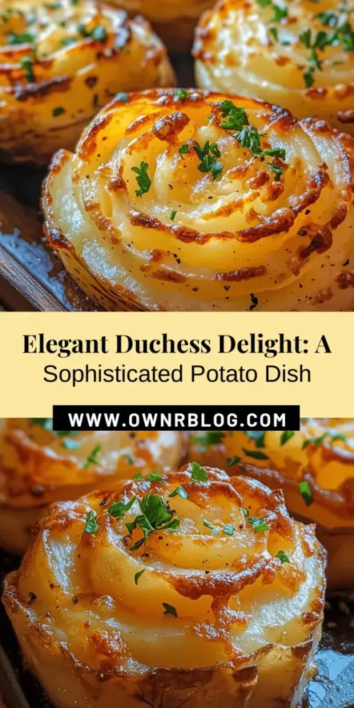 Discover the elegance of Duchess Delight, a classic French dish that turns simple russet potatoes into stunning mounds! Perfect for any occasion, this rich side dish pairs beautifully with roasted meats and festive dinners. Learn to make these buttery, creamy potato mounds with just a few ingredients and simple techniques. Impress your guests with a touch of sophistication that feels indulgent yet easy to prepare! #DuchessDelight #PotatoRecipes #FrenchCuisine #ElegantDining #ComfortFood #HomeCooking #FoodieFavorites