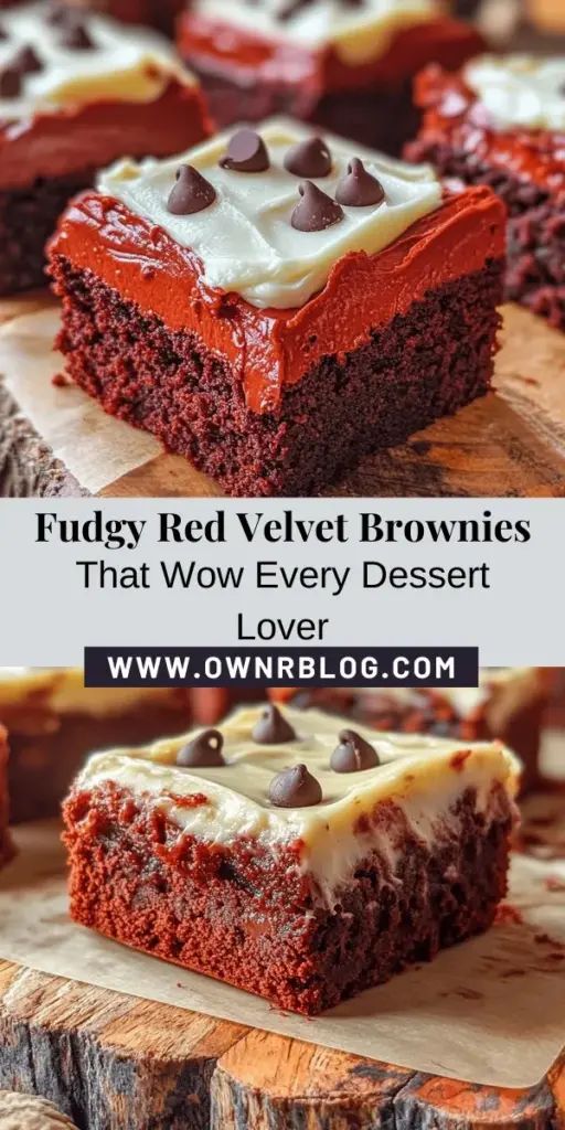 Indulge in the irresistible world of fudgy red velvet brownies! With their rich chocolate and vanilla flavors, these brownies are elevated by a luscious cream cheese frosting. Perfect for any occasion, this recipe guides you step-by-step to create a dessert that will impress your friends and family. Discover the history, ingredients, and tips for making the ultimate red velvet treat that looks as good as it tastes! #RedVelvetBrownies #Baking #Desserts #SweetTreats #ChocolateBrownies