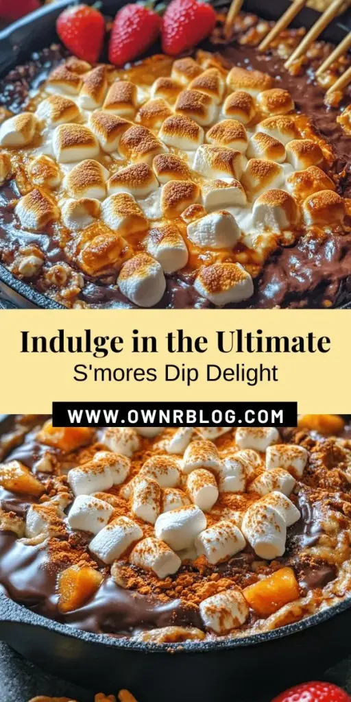 Dive into the deliciousness of S'mores Dip Extravaganza, a decadent twist on the classic campfire treat! With layers of gooey chocolate, toasted marshmallows, and a crunchy graham cracker crust, this shareable dessert is perfect for any occasion. Whether it's a cozy night in or a festive gathering, impress your friends and family with this easy-to-make, indulgent dip. Get ready to scoop up all that nostalgia! #SmoreDip #Dessert #Sweets #Chocolate #PartyFood #CampfireTreat