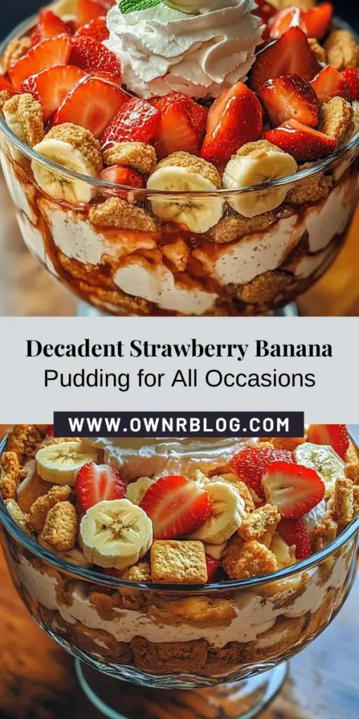 Indulge in the deliciously creamy layers of strawberry banana pudding! This timeless dessert combines luscious strawberries and ripe bananas, all enveloped in rich vanilla pudding and topped with crunchy graham crackers. Perfect for any gathering or a cozy night in, it’s easy to prepare and visually stunning. Treat your taste buds to this mouthwatering delight that will leave everyone asking for seconds! #DessertRecipes #BananaPudding #StrawberryDessert #SweetTreats #EasyRecipes #Foodie