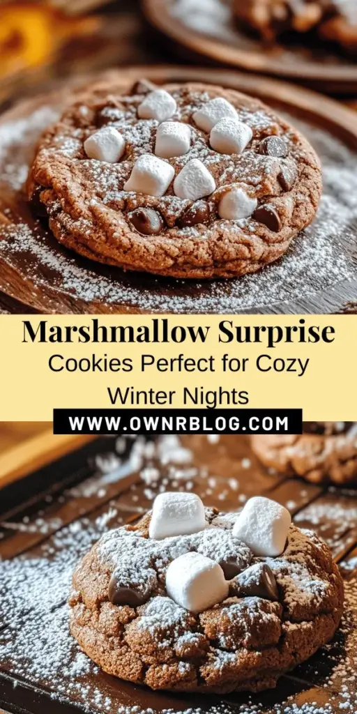 Warm up your winter with these delicious Marshmallow-Surprise Hot Cocoa Cookies! Experience the joy of biting into a soft cookie with a gooey marshmallow surprise. Perfect for holiday gatherings or cozy nights, these cookies blend rich cocoa and fluffy marshmallows for a nostalgic treat. Bake them to create lasting memories with family and friends. Get the recipe now and indulge in comfort! #HotCocoaCookies #BakingJoy #WinterTreats #ComfortFood #HolidayBaking