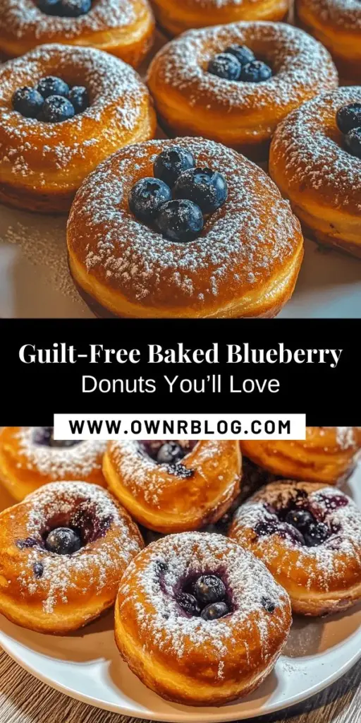 Indulge in guilt-free sweetness with these delicious baked blueberry donuts! Perfectly fluffy and packed with the antioxidant goodness of blueberries, this healthier twist on a classic treat is ideal for breakfast, snacks, or dessert. Quick and simple to make, you'll love how these donuts satisfy your sweet tooth without the excess calories. Try them at your next brunch or afternoon gathering! #BakedDonuts #HealthyTreats #BlueberryDelight #DessertLovers #YummySnacks