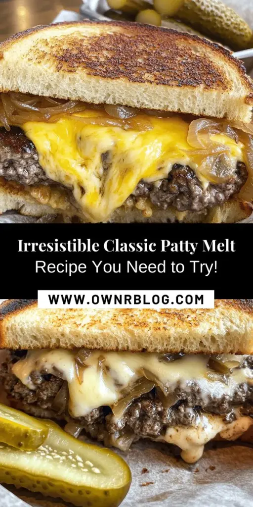 Indulge in the ultimate comfort food with a classic patty melt! This mouth-watering sandwich combines juicy beef, melted cheese, and sweet caramelized onions, all nestled between crispy rye bread. Perfect for any meal, this easy recipe brings nostalgia and satisfaction in every bite. Customize your melt with different cheeses and sides for a personal touch! Check out our guide for preparation tips and serving suggestions. #PattyMelt #ComfortFood #SandwichRecipes #CheesyGoodness #FoodieFavorites #CookingAtHome