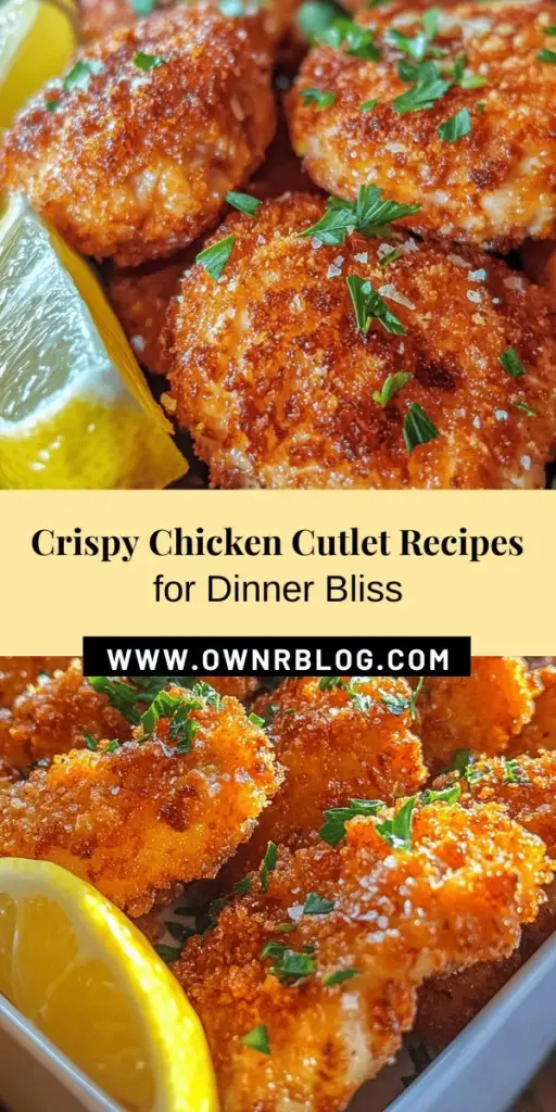 Discover the irresistible Crispy Chicken Cutlet Delight, a perfect blend of crunch and juiciness that will elevate your meals! This quick and easy recipe transforms everyday ingredients into a family favorite, perfect for any occasion. Enjoy them on their own, in sandwiches, or with a fresh salad for a wholesome dining experience. Explore tips, variations, and cooking techniques to master this delicious dish. #ChickenCutlet #CrispyChicken #ComfortFood #EasyRecipes #DinnerIdeas #Foodie #CookingTips