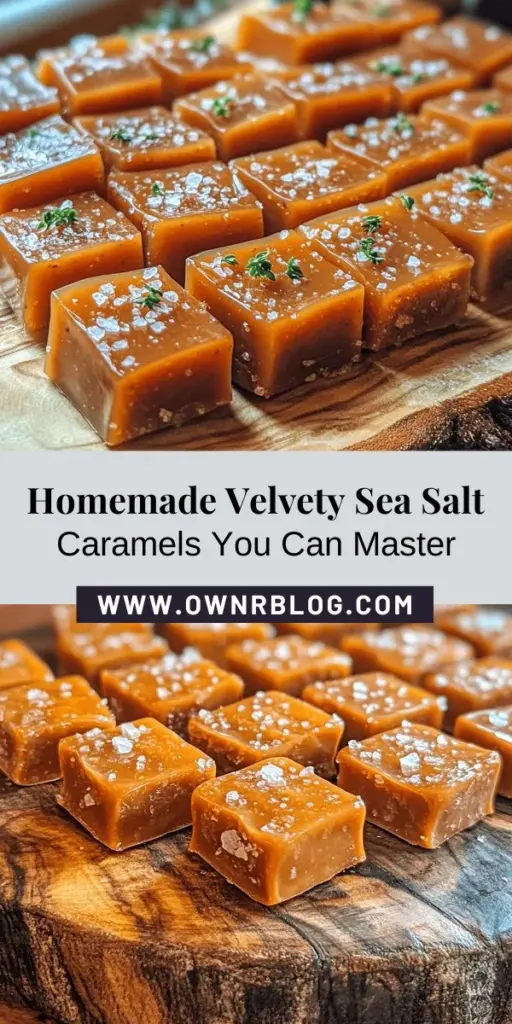 Create your own delicious velvety sea salt caramels with this detailed, step-by-step guide! Learn the science behind caramelization, discover essential ingredients, and get tips on perfecting texture and flavor. Whether indulging your sweet tooth or crafting a unique gift, these homemade treats are bound to impress. Don't forget to explore flavor variations for a personal touch! #SeaSaltCaramels #HomemadeTreats #BakingAdventures #SweetTooth #CulinaryDelights #GiftIdeas #FoodieFun