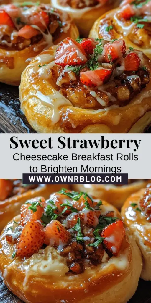 Start your day on a sweet note with these irresistible Strawberry Cheesecake Breakfast Rolls! Flaky and buttery crescents filled with creamy cheesecake and fresh strawberries make for a delightful morning treat. Perfect for brunches, gatherings, or a cozy breakfast at home, this easy recipe caters to all occasions. Follow our step-by-step guide to impress your family and friends with this scrumptious delight. #BreakfastRolls #StrawberryCheesecake #BakingIdeas #BrunchGoals #YummyRecipes