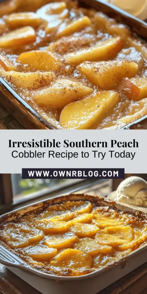 Experience the charm of Southern hospitality with this Southern Delight Peach Cobbler, a beloved tradition that brings families together. Enjoy sweet, ripe peaches enveloped in a buttery crust, perfect warm or topped with vanilla ice cream. Learn about its origins, variations, and step-by-step instructions to create your own delicious cobbler. Celebrate summer flavors and create lasting memories with this delightful dessert! #PeachCobbler #SouthernDesserts #SummerTreats #BakingFromScratch #FamilyTraditions