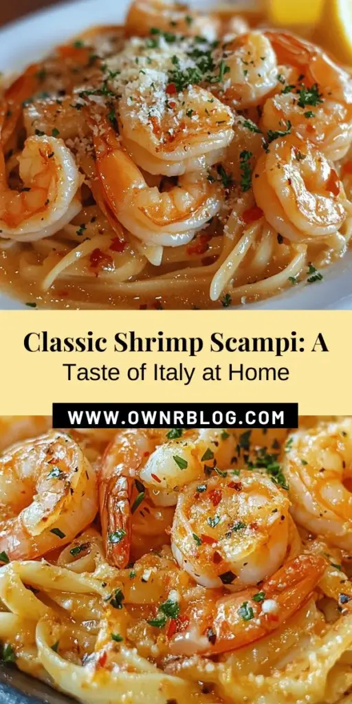 Discover the deliciousness of Irresistible Classic Shrimp Scampi! This beloved Italian-American dish features succulent shrimp, perfectly cooked pasta, and a buttery garlic sauce that will elevate any meal. Learn about its origins and key ingredients, and follow a step-by-step guide to make this comforting dish at home. Perfect for any occasion, shrimp scampi is a culinary delight that's sure to impress! #ShrimpScampi #ItalianCuisine #EasyRecipes #Foodie #DinnerInspiration #SeafoodLovers #CookingAtHome