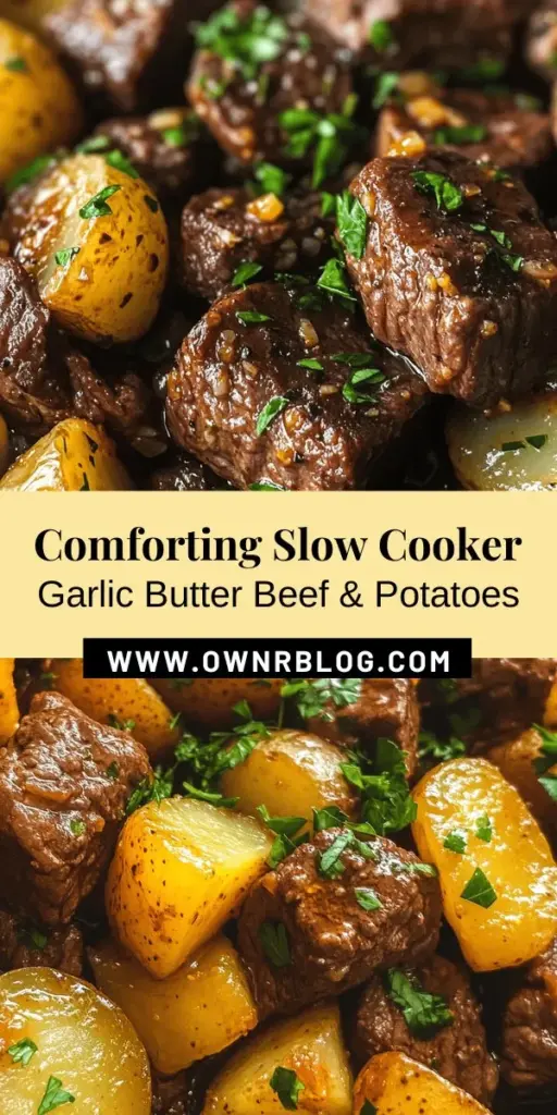 Savor the cozy flavors of Slow Cooker Garlic Butter Beef Bites & Potatoes, the perfect comfort food for busy nights or relaxed weekends. This easy recipe features tender beef sirloin and creamy baby potatoes cooked to perfection in a rich garlic butter sauce, filling your home with delicious aromas. Allow the slow cooker to do the work, and enjoy a satisfying meal that everyone will love. #SlowCooker #ComfortFood #BeefBites #GarlicButter #Potatoes #EasyRecipes #HomeCooking #DinnerIdeas