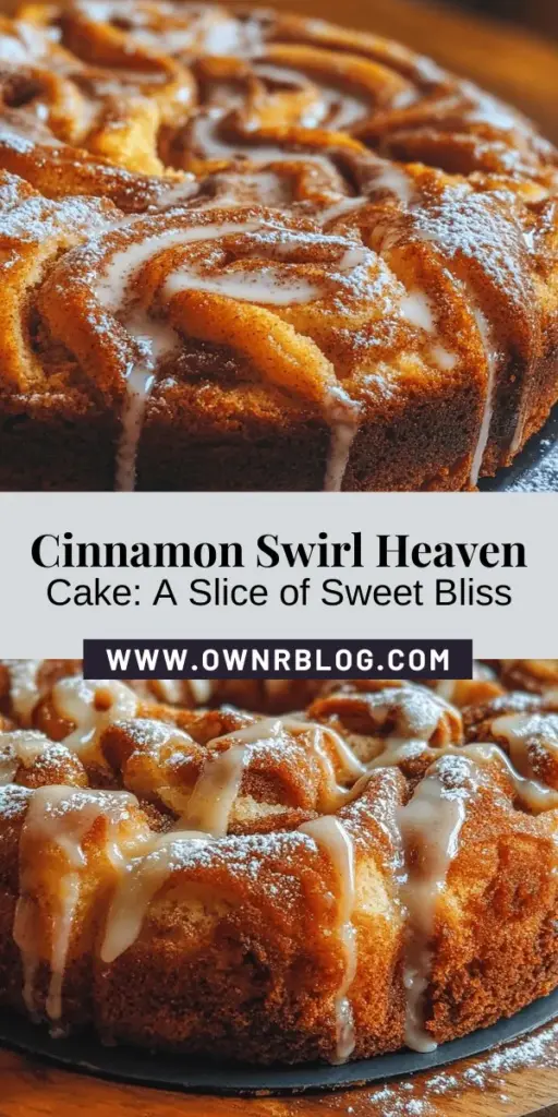 Experience the deliciousness of Cinnamon Swirl Heaven Cake, a moist and flavorful treat perfect for any occasion. This easy-to-follow recipe combines warm cinnamon and a luscious glaze, creating a dessert that will impress your guests and satisfy your sweet cravings. Whether you’re hosting a gathering or treating yourself, this cake brings the comforting scent of cinnamon to your kitchen. Make it a favorite in your recipe collection today! #CinnamonSwirlCake #BakingLove #DessertRecipes #SweetTreats #CakeIdeas