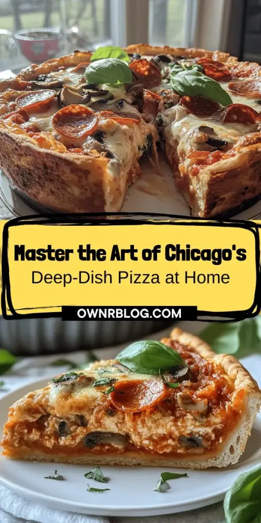 Discover the delicious legacy of Chicago's iconic deep-dish pizza with this easy-to-follow recipe. Learn how to create a buttery, thick crust filled with layers of gooey cheese, fresh vegetables, and rich marinara sauce. Perfect for personalizing with your favorite toppings, this dish not only satisfies the taste buds but offers a fun cooking experience. Gather your loved ones and bring the taste of Chicago home! #DeepDishPizza #ChicagoPizza #HomemadePizza #PizzaNight #ComfortFood