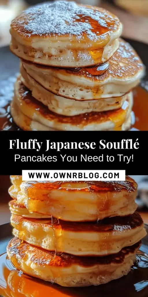 Experience the fluffy magic of Japanese souffle pancakes with this easy recipe! These cloud-like treats are light, airy, and irresistibly delicious, perfect for breakfast or dessert. By whipping egg whites and using a gentle folding technique, you can achieve the perfect rise and texture. Top with maple syrup, fresh fruit, or whipped cream for an indulgent twist. Impress your friends and family with this delightful treat! #SoufflePancakes #JapanesePancakes #FluffyPancakes #BreakfastInspiration #HomeCooking #BakingIdeas