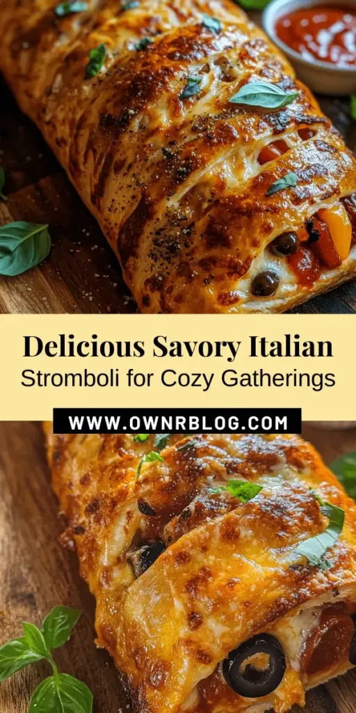 Discover the joy of homemade Savory Italian Stromboli, a comforting dish that blends classic Italian flavors with the perfect crust. This rolled sandwich is packed with your choice of meats, cheeses, and veggies, making it a versatile meal for any occasion. Perfect as an appetizer, main course, or party dish, Stromboli is sure to delight! Experiment with fillings to create your unique twist. #Stromboli #ItalianRecipes #ComfortFood #HomemadeCooking #FoodieFun