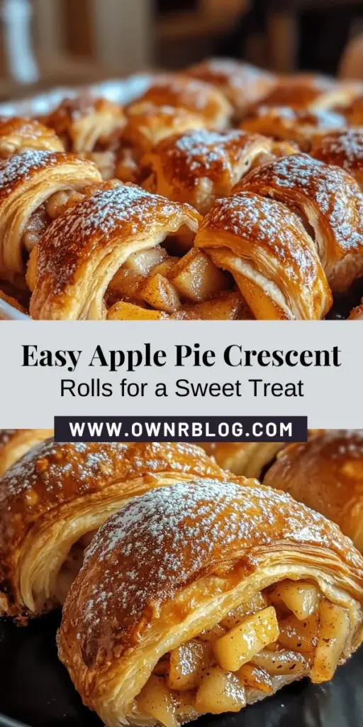 Indulge in the delight of Delectable Apple Pie Crescent Rolls! This easy recipe combines the classic flavors of apple pie with the convenience of flaky crescent roll dough, making it perfect for family gatherings or a sweet weekend treat. With tender apples, warm spices, and a golden-brown finish, these rolls are sure to impress everyone. Serve warm with ice cream or dusted with powdered sugar for a delightful dessert experience! #ApplePie #CrescentRolls #DessertRecipes #Baking #FallFlavors #SweetTreats