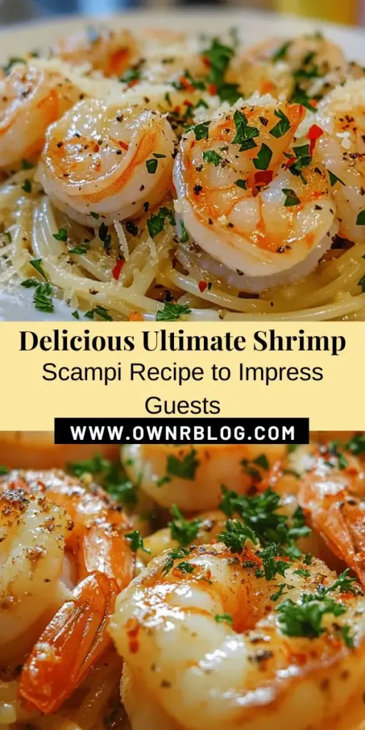 Dive into the delightful world of Ultimate Shrimp Scampi, a simple yet elegant Italian dish that's perfect for any occasion! This recipe features juicy shrimp sautéed in a rich garlic, lemon, and butter sauce, served over your choice of pasta. Quick to prepare and bursting with flavor, it's an ideal choice for impressing guests or enjoying a cozy night in. Discover how to create this culinary masterpiece and elevate your dining experience! #ShrimpScampi #ItalianCuisine #PastaLovers #SeafoodDelight #EasyRecipes #CookingAtHome