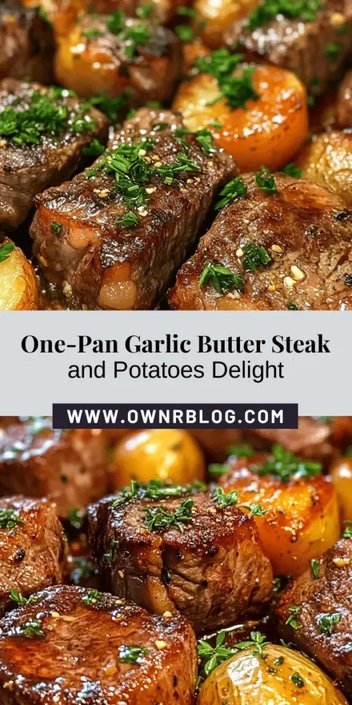 Savor the deliciousness of Garlic Butter Steak and Potatoes Skillet, the perfect one-pan meal that combines tender steak with buttery baby potatoes for an unforgettable dining experience! Ready in under 30 minutes, this dish is ideal for busy weeknights or special occasions, bringing both comfort and elegance to your table. Discover the simplicity and flavor that will impress your family and friends! #OnePanMeal #GarlicButter #SteakDinner #ComfortFood #EasyRecipes #DinnerInspiration