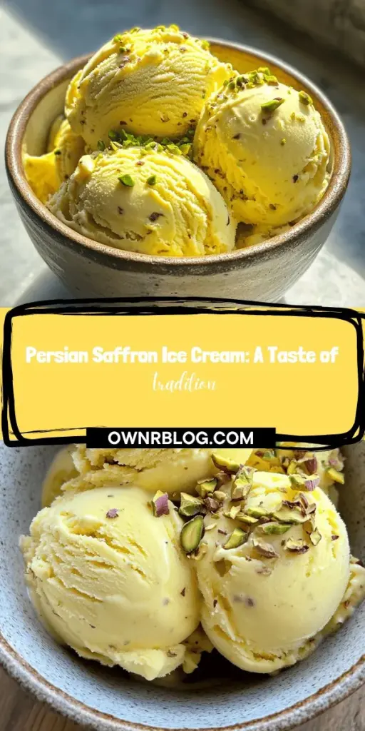 Indulge in the exquisite flavors of Persian Saffron Ice Cream, also known as Bastani Sonnati. This creamy treat combines aromatic saffron and delicate rose water, creating a unique taste experience that reflects the rich heritage of Iran. Perfect for family gatherings or special occasions, Persian Saffron Ice Cream is both a delicious dessert and a celebration of cultural traditions. Discover how to make this luxurious treat at home and share it with your loved ones! #SaffronIceCream #PersianDesserts #BastaniSonnati #CulinaryTraditions #HomemadeIceCream #Foodie #DessertLovers