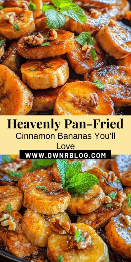 Indulge your sweet tooth with these delightful Pan Fried Cinnamon Bananas! This simple yet gourmet dessert transforms ripe bananas into a warm treat, perfect for any occasion. With a few ingredients like unsalted butter, brown sugar, and cinnamon, you can create a comforting delicacy that pairs beautifully with ice cream or pancakes. Bring joy to your kitchen and impress your guests with this easy recipe. #CinnamonBananas #EasyDessert #SweetTreats #Foodie #QuickSnacks #YummyDesserts #HomemadeGoodness