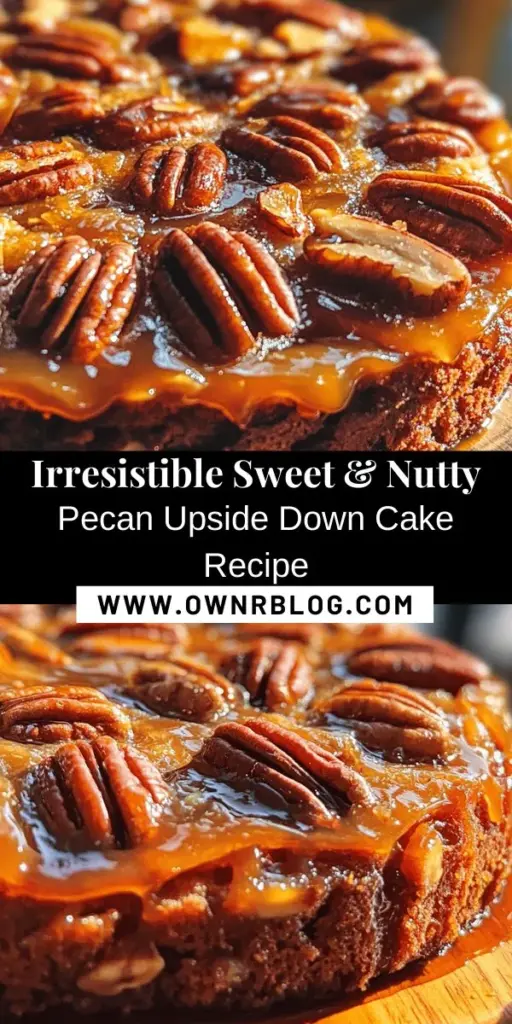 Discover the magic of baking with this Sweet & Nutty Pecan Upside Down Cake that combines a moist buttery cake with luscious caramelized pecans. Perfect for any occasion, each slice offers a delightful blend of sweet and nutty flavors, sure to impress friends and family. Serve it warm or with ice cream for an extra treat. Get ready to wow your loved ones with this irresistible dessert! #PecanCake #UpsideDownCake #Baking #DessertLovers #SweetTreats #HomeBaking #RecipeShare #Yummy