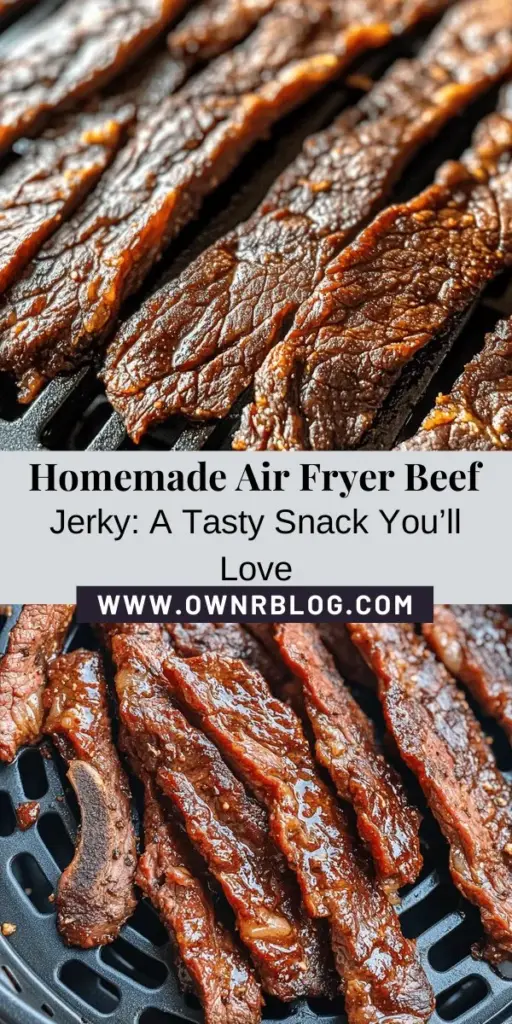 Create your own delicious air fryer beef jerky at home! This protein-packed snack is both healthy and customizable, allowing you to control ingredients and flavors. With just a few simple steps, you can use an air fryer to make perfectly dried, flavorful jerky in no time. Discover tips on choosing the right cut of meat, preparing a tasty marinade, and storing your jerky for optimal freshness. Dive into this rewarding culinary adventure! #BeefJerky #AirFryerRecipes #HomemadeSnacks #HealthyEating #ProteinSnacks