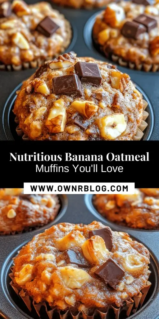 Indulge in the deliciously wholesome goodness of banana oatmeal muffins! This healthy recipe combines ripe bananas and nutritious oats for a treat that's perfect for breakfast or snacking. With options for sweeteners, dairy-free alternatives, and customizable add-ins like nuts or dark chocolate, these muffins are a hit for everyone. Bake a batch and enjoy a nutritious snack packed with flavor! #BananaOatmealMuffins #HealthyBaking #SnackIdeas #HomemadeMuffins #GlutenFree #VeganFriendly