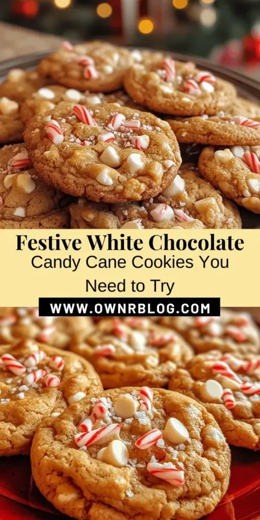 Get into the holiday spirit with these irresistible White Chocolate Candy Cane Cookies! Combining the creamy sweetness of white chocolate with the refreshing crunch of candy canes, these festive treats are perfect for gatherings or as homemade gifts. With simple ingredients and easy-to-follow steps, you can create delicious memories this season. Bake, share, and enjoy the warmth of the holidays! #Cookies #Baking #HolidayTreats #WhiteChocolate #CandyCanes #ChristmasCookies #FestiveBaking