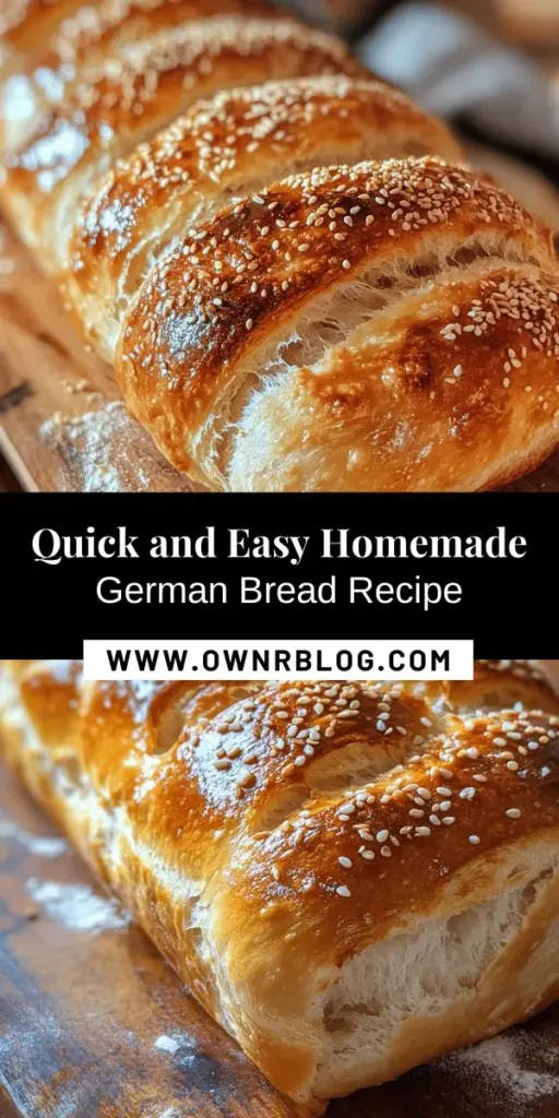 Discover the joy of baking with this easy and quick German bread recipe! Perfect for both novice and experienced bakers, this recipe lets you enjoy the warm, aromatic flavors of homemade bread in no time. Learn about different types of German bread, their cultural significance, and the step-by-step process to make it. Control your ingredients for a healthier option and savor the satisfaction of fresh-baked goodness. #GermanBread #BakingRecipe #HomemadeBread #QuickRecipes #FoodieFun