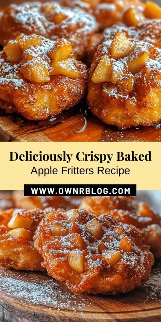 Experience the delightful flavors of autumn with these Crispy Baked Apple Fritters! Perfect for breakfast, brunch, or a sweet afternoon snack, this recipe highlights the natural sweetness of apples and a touch of warm spices. Baked instead of fried, they offer a healthier twist without sacrificing taste. Enjoy them warm with a cup of tea or coffee and savor every bite. Discover this delicious recipe today! #AppleFritters #BakedTreats #FallBaking #HealthyDesserts #AutumnRecipes #SweetTreats #HomeBaking